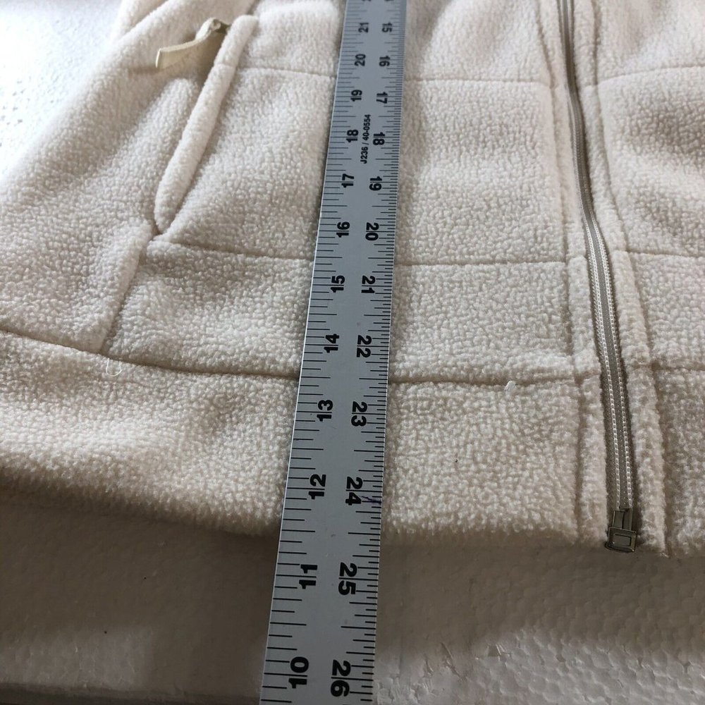 Merona Womens  Size L Full Zip Knit Sweater Jacket Fleece Ivory White Coat - Picture 6 of 12